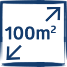 bis zu 100 qm