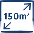 Raumgröße bis zu 150 qm bis zu 150 qm