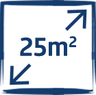 bis zu 25 qm